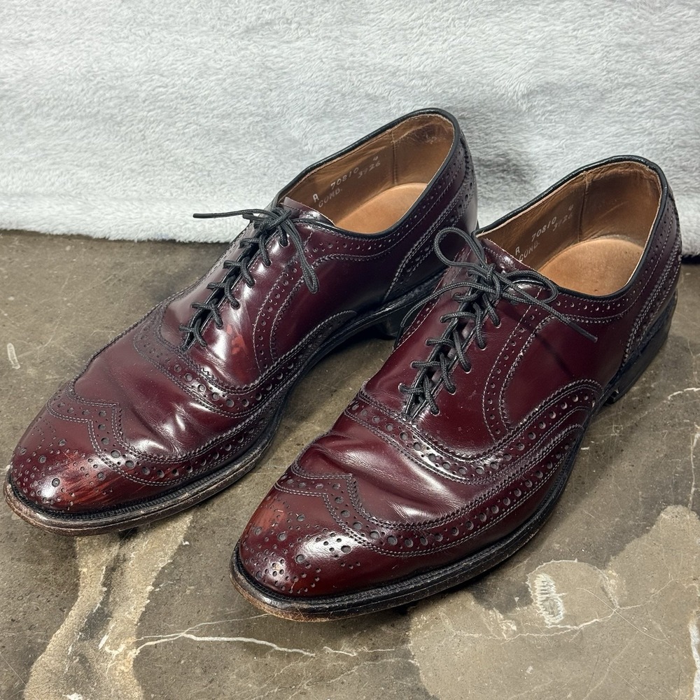 Allen Edmonds McAllister Wingtip Mens 9 A Burgundy Leather Oxford 6275 USA